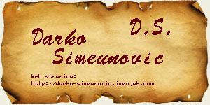 Darko Simeunović vizit kartica